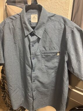 Ascend Men’s Blue Short-Sleeve Button-Up Shirt XXL